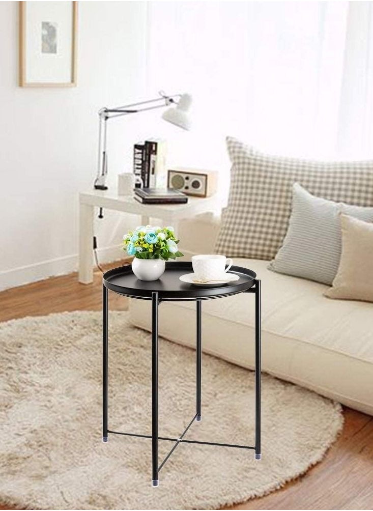 PENG GENERAL Round Tray Table Black 44x44x53cm  - Image 2