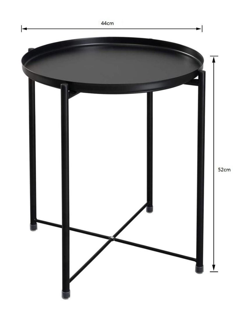 PENG GENERAL Round Tray Table Black 44x44x53cm  - Image 5