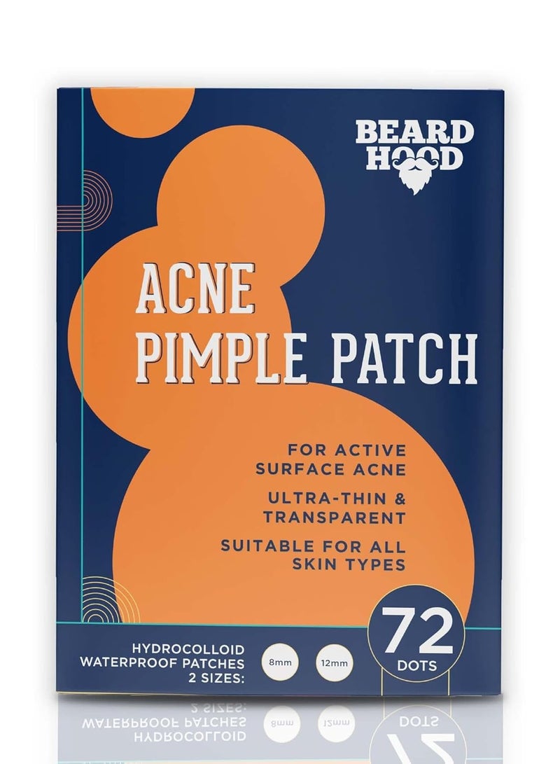 BEARDHOOD Acne Pimple Patch 72 Hydrocolloid Waterproof Patches - Image 1
