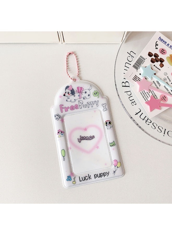 NIBEMINENT 1 - Piece Ideas Around Cultural And Creative Industries Kpop Photo Card Holder Pendant Key Chain ID Badge Holder ID Card Holder Photo Card Protector for School ID Office ID Access Card for Women Girls - Image 1