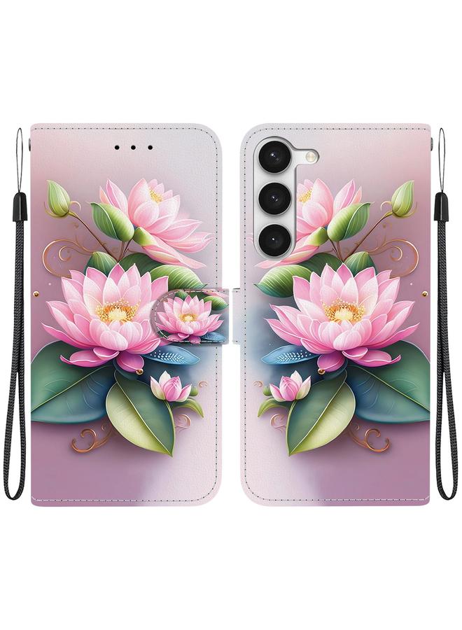 اس-توب جراب لهاتف Samsung Galaxy S23 5G مصنوع من الجلد برسومات ملونة وملمس كريستالي - Image 1