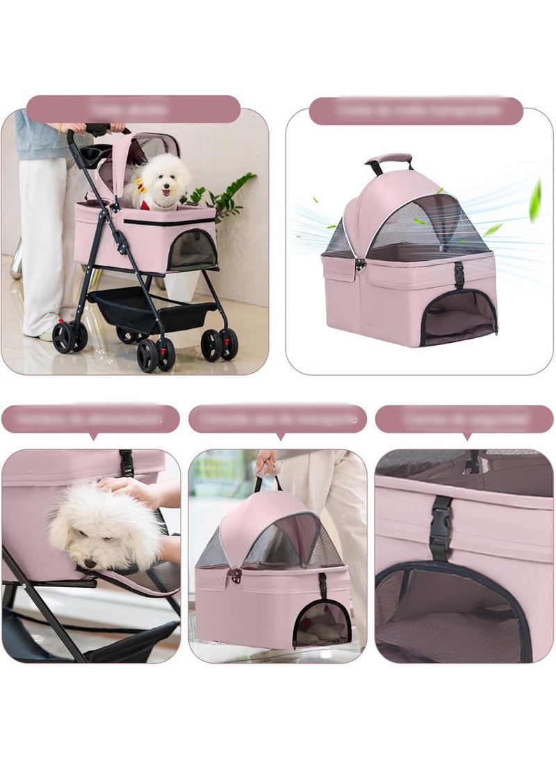 Pet Stroller for Cats/Dogs,Separable Dog Strollers for Small Medium Dogs Within 20kg,Pet Gear No-Zip Dog Prams Pushchairs - Image 2