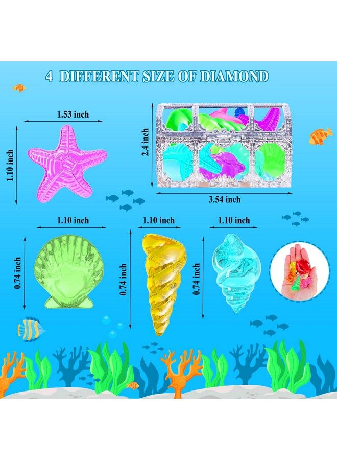 MGparty 24Pcs Diving Gem Pool Toy Colorful Diamonds Set With Treasure Pirate Box Summer Underwater Swimming Toys For Boys And Girls - Image 4