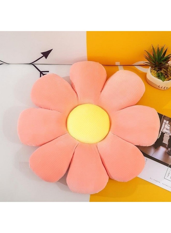 AVSHUB AVSHUB Sunflower Shaped Throw Pillows Cute Preppy Decorative Pillows Floor Cushion for Girls Bed Room Couch Sofa Chair Aesthetic Decor (35CM, Pink/Yellow) - Image 1