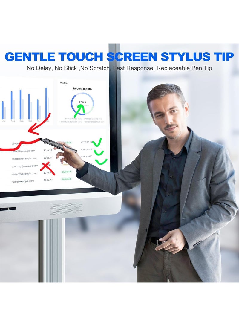 MAOGEDA Wireless Presentation Clicker with Telescopic Pointer Stick, Rechargeable Presenter Remote Light Pointer with Touch Screen Stylus Pen and Digital Display, USB Slide Clicker for PowerPoint MAC PC Laptops - Image 5