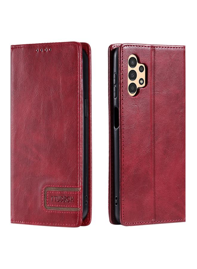 S-TOP Case For Samsung Galaxy A32 5G / M32 5G TTUDRCH RFID Retro Texture Magnetic Leather Phone Case - Image 1