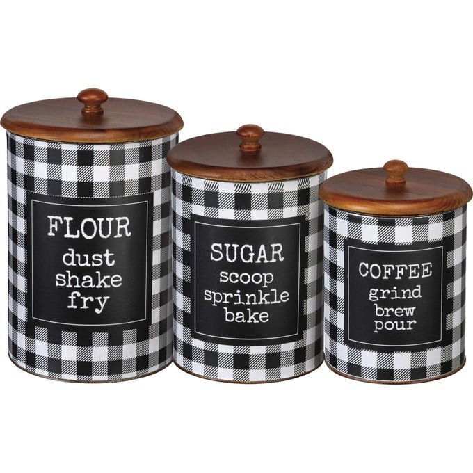 CANISTER SET FLOUR SUGAR COFFEE