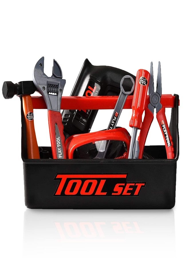 PLAYKIDIZ Playkidz Tool Box for Kids 22-Piece Boys & Girls Construction Toy Playset w/Carry Chest, Working Push Button Power Drill, Hammer, Screwdriver, Wrench, Pliers, Saw & Other Realistic Tools Ages 3+ - Image 2