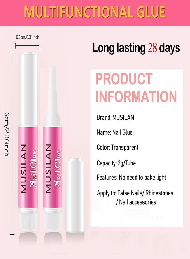 MUSILAN Nail Glue,Super Strong & Long-Lasting Nail Glue for Broken Acrylic Nails Press on Nails,Professional Ultra Quick Adhesive for Nail Art Supplies,0.07OZ/PCS(80PCS) - Image 4