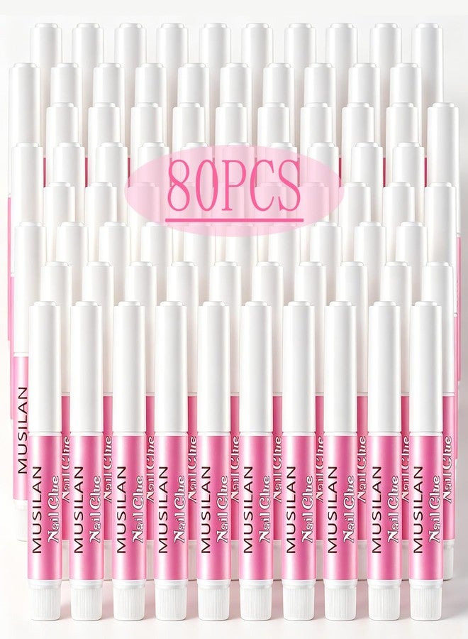 MUSILAN Nail Glue,Super Strong & Long-Lasting Nail Glue for Broken Acrylic Nails Press on Nails,Professional Ultra Quick Adhesive for Nail Art Supplies,0.07OZ/PCS(80PCS) - Image 1