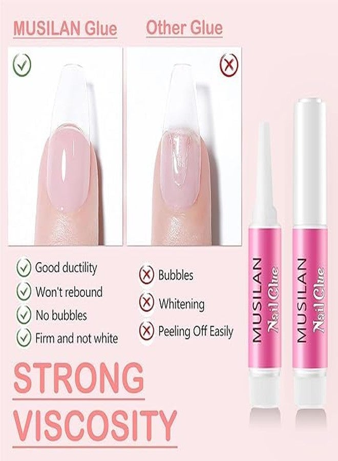 MUSILAN Nail Glue,Super Strong & Long-Lasting Nail Glue for Broken Acrylic Nails Press on Nails,Professional Ultra Quick Adhesive for Nail Art Supplies,0.07OZ/PCS(80PCS) - Image 3