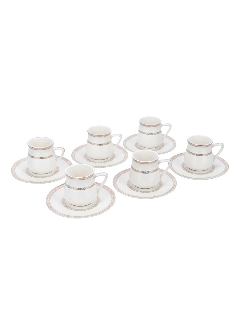 DELCASA - Bone China Cup & Saucer 6/6 Pcs DC2251 - Image 1