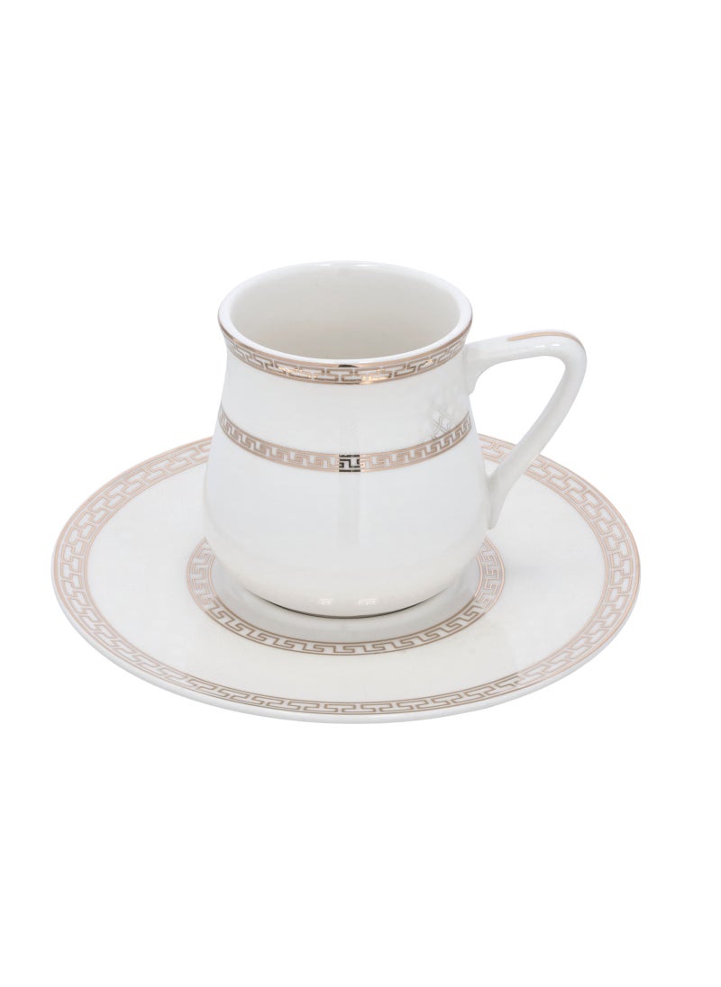 DELCASA - Bone China Cup & Saucer 6/6 Pcs DC2251 - Image 1