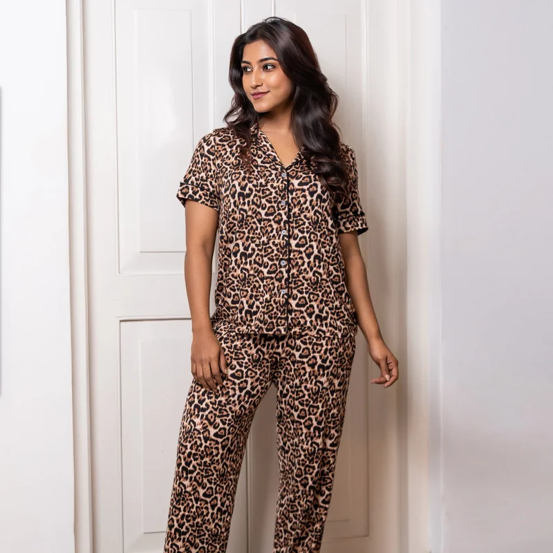 Aadaraya Aadaraya Pyjama Set Shirt and Pants Rayon