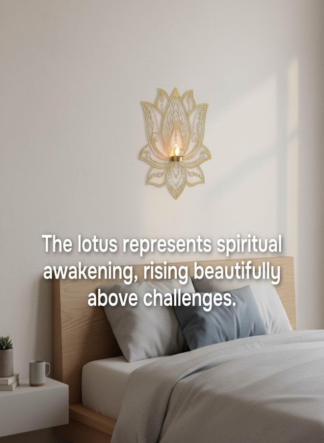 ALCU Wall Hanging Lotus Candle Stand - Elegant Metal Lotus Design for Tealight & Votive Candles | Stunning Home Décor Accent for Living Rooms, Bedrooms, and Meditation Spaces (Set of 2) - Image 3