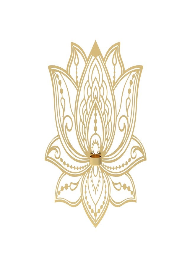 ALCU Wall Hanging Lotus Candle Stand - Elegant Metal Lotus Design for Tealight & Votive Candles | Stunning Home Décor Accent for Living Rooms, Bedrooms, and Meditation Spaces (Set of 2) - Image 4