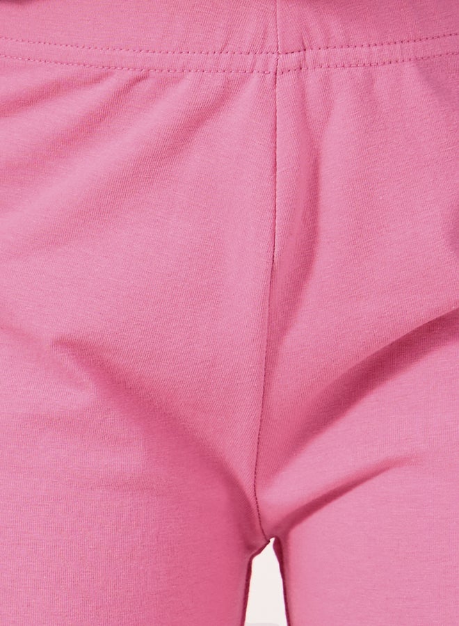 Styli Solid Elastic Waistband Leggings - Image 3