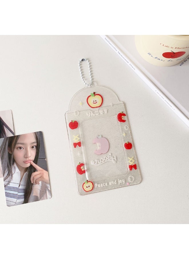 NIBEMINENT 1 - Piece Original And Transparent PVC Kpop Photo Card Holder Pendant Key Chain ID Badge Holder ID Card Holder Photo Card Protector for School ID Office ID Access Card for Women Girls  - Image 1