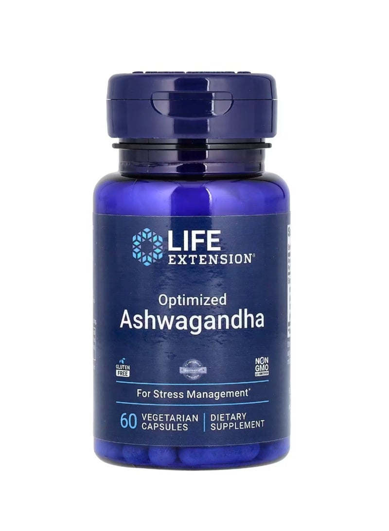 Life Extension Optimized Ashwagandha 125 mg 60 Vegetarian Capsules - Image 1