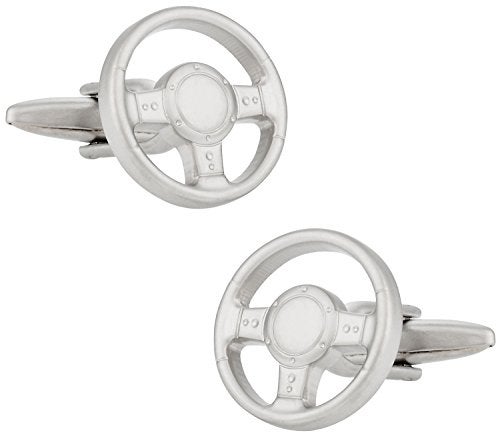 Cuff-Daddy Steering Wheel Silver Cufflinks with Presentation Box - Image 1