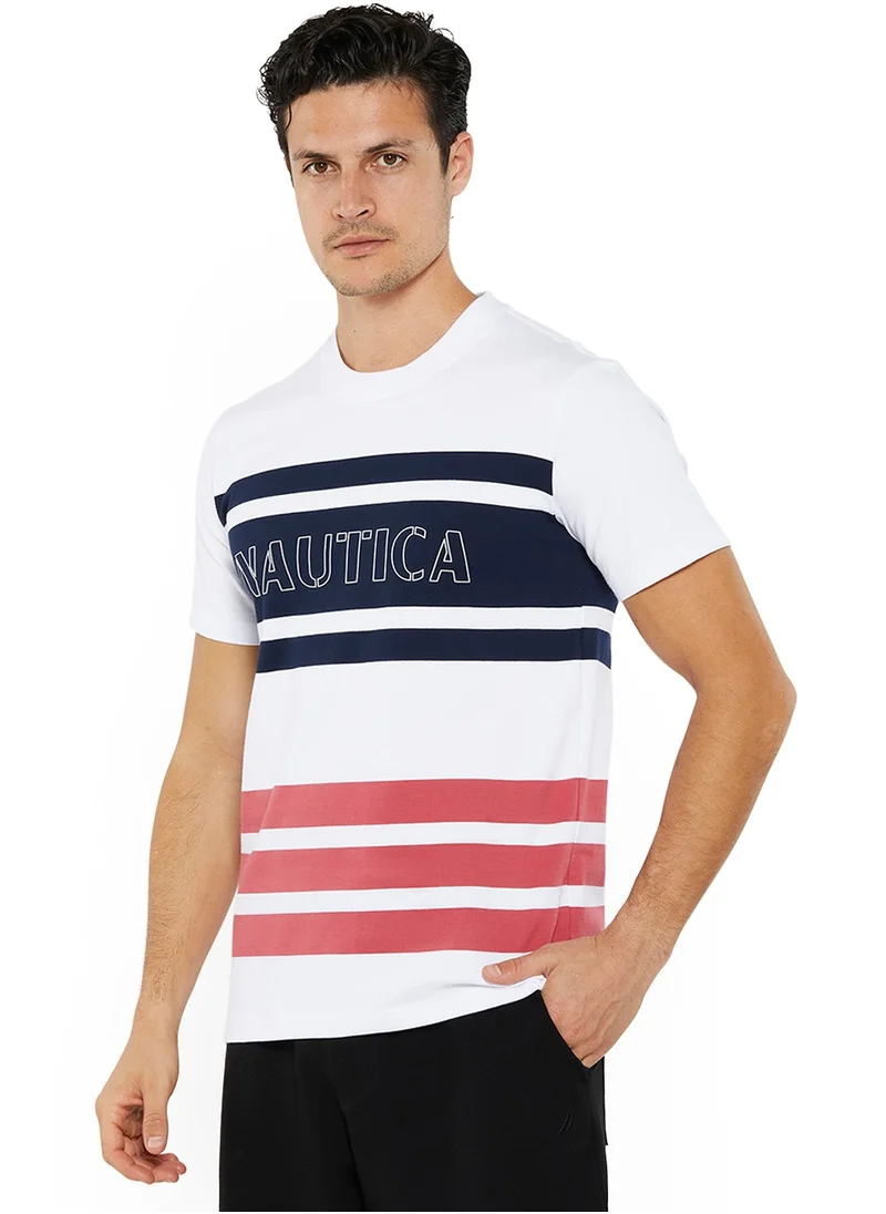 NAUTICA Men's Cotton White T-Shirt – Classic Essential for Casual Look