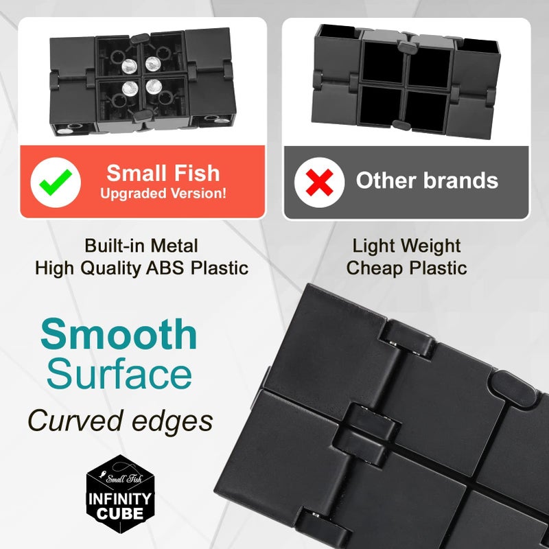 SMALL FISH Infinity Cube Sensory Fidget Toy, EDC Fidgeting Game for Kids and Adults, Cool Mini Gadget Best for Stress and Anxiety Relief and Kill Time, Unique Idea That is Light on The Fingers and Hands - Image 5