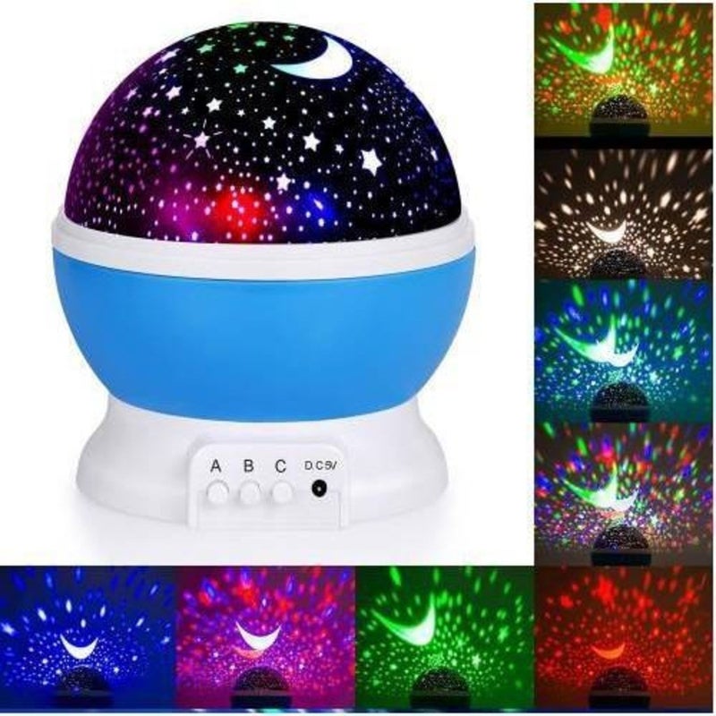 Hediye Filesi LED Projection Night Light Rotating Moon Star LED Blue  - Image 1