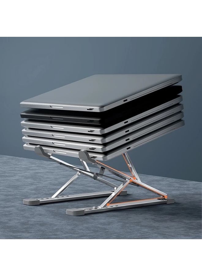 Aluminum Foldable Laptop Stand Silver Multi Level Adjustable Portable Notebook Holder - Image 4