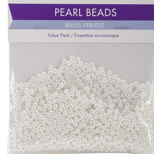 Multicraft Craft Medley 850 Piece Acrylic Pearl Beads, 3mm, Sleek White - Image 3