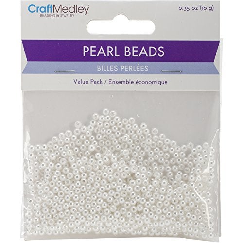 Multicraft Craft Medley 850 Piece Acrylic Pearl Beads, 3mm, Sleek White - Image 5