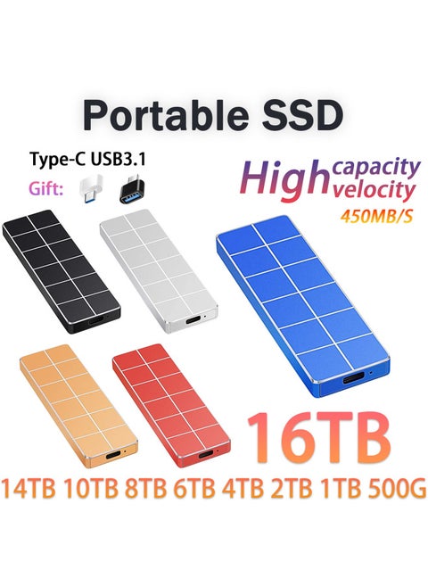 Mini 16TB 1TB 2TB 4TB Solid State Hard Disk Mobile Hard Disk Direct Supply-Capacity:2TB-Interface:Red