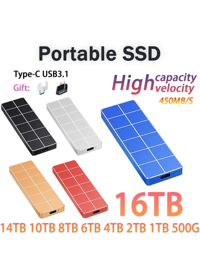 Generic Mini 16TB 1TB 2TB 4TB Solid State Hard Disk Mobile Hard Disk Direct Supply-Capacity:2TB-Interface:Red  - Image 1