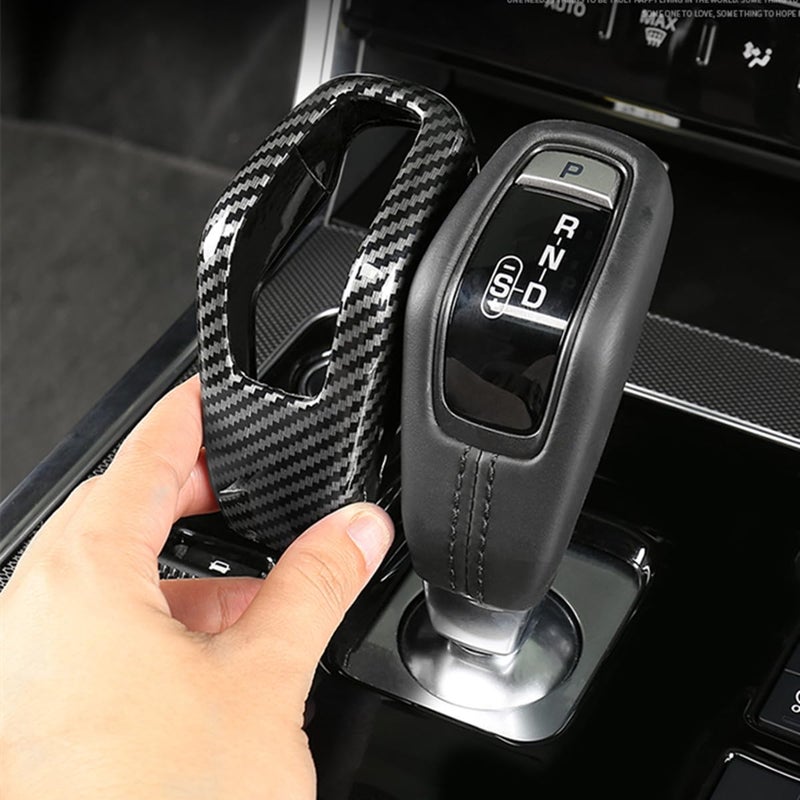 CYAuto Sport Gear Shift Knob Overlay Trim for Land Rover Discovery Sport Range Rover Sport Evoque 2020 2021 2022 2023 Carbon Fiber Style