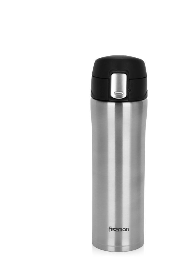 Fissman Double Wall Vacuum Travel Mug 450 ml, Black Color Stainless Steel - Image 1