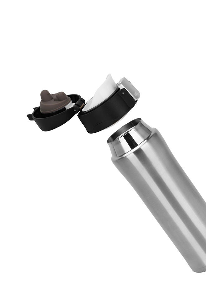Fissman Double Wall Vacuum Travel Mug 450 ml, Black Color Stainless Steel - Image 3
