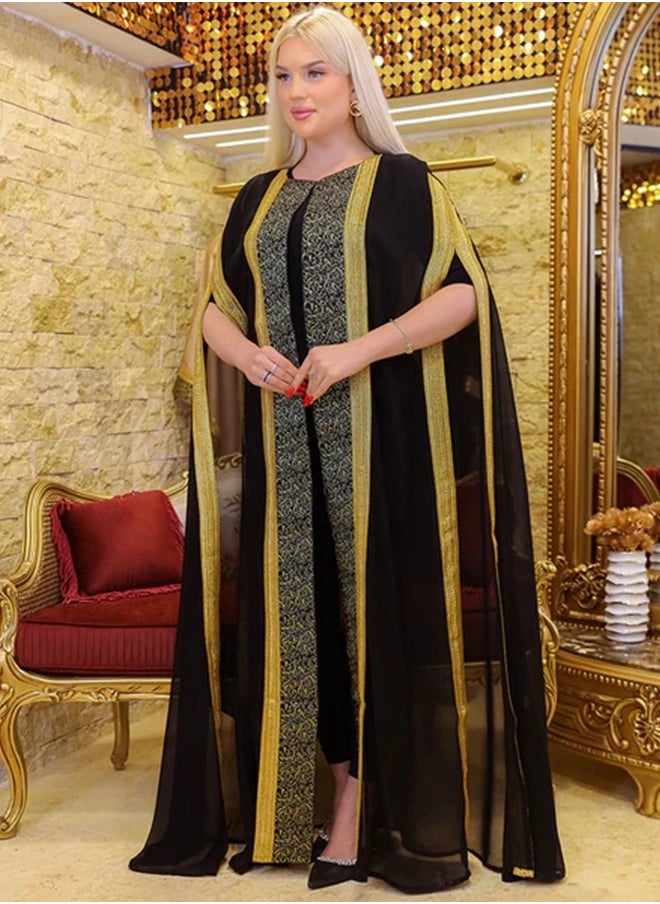 زمرد بيشت شيفون -شريط تطريز  - Image 2