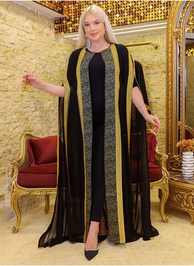 زمرد بيشت شيفون -شريط تطريز  - Image 3