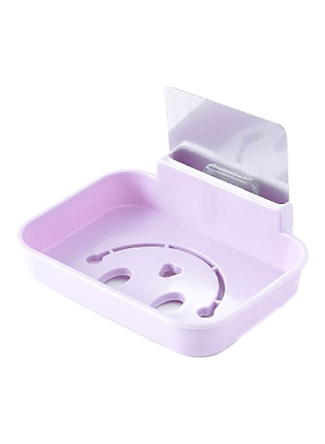 Wall Mounted Soap Dish Purple/Silver 12.5x9x2cm - Image 1