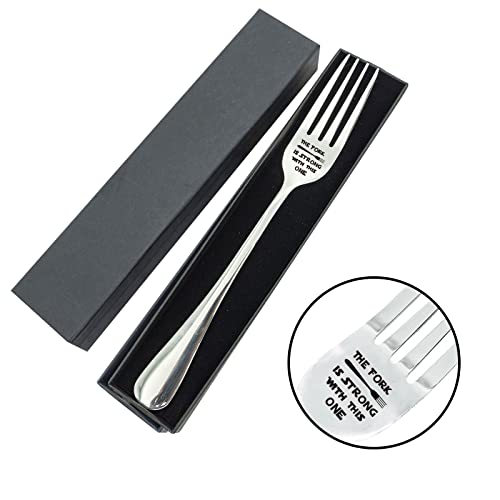 VICKHU The Fork is Strong with This One Laser Engraved Fork Gift For StarWars Fans,Mothers Day/fathers day/valentines day gifts (the fork is strong) - Image 1