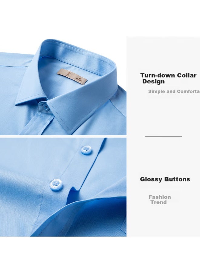 TRIES Caizi Men's Cotton Shirt, Breathable, Spring/summer , Business White Shirt, Short-sleeved Professional Top, Multiple Colors, Formal Wear, Solid Color - Image 3
