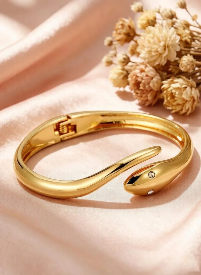 Take Two Golden Serpent Bangle Bracelet - Everyday Wear.