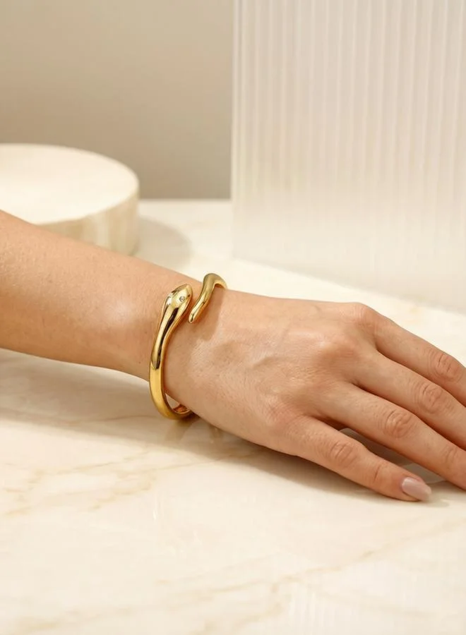 Take Two Golden Serpent Bangle Bracelet - Everyday Wear.