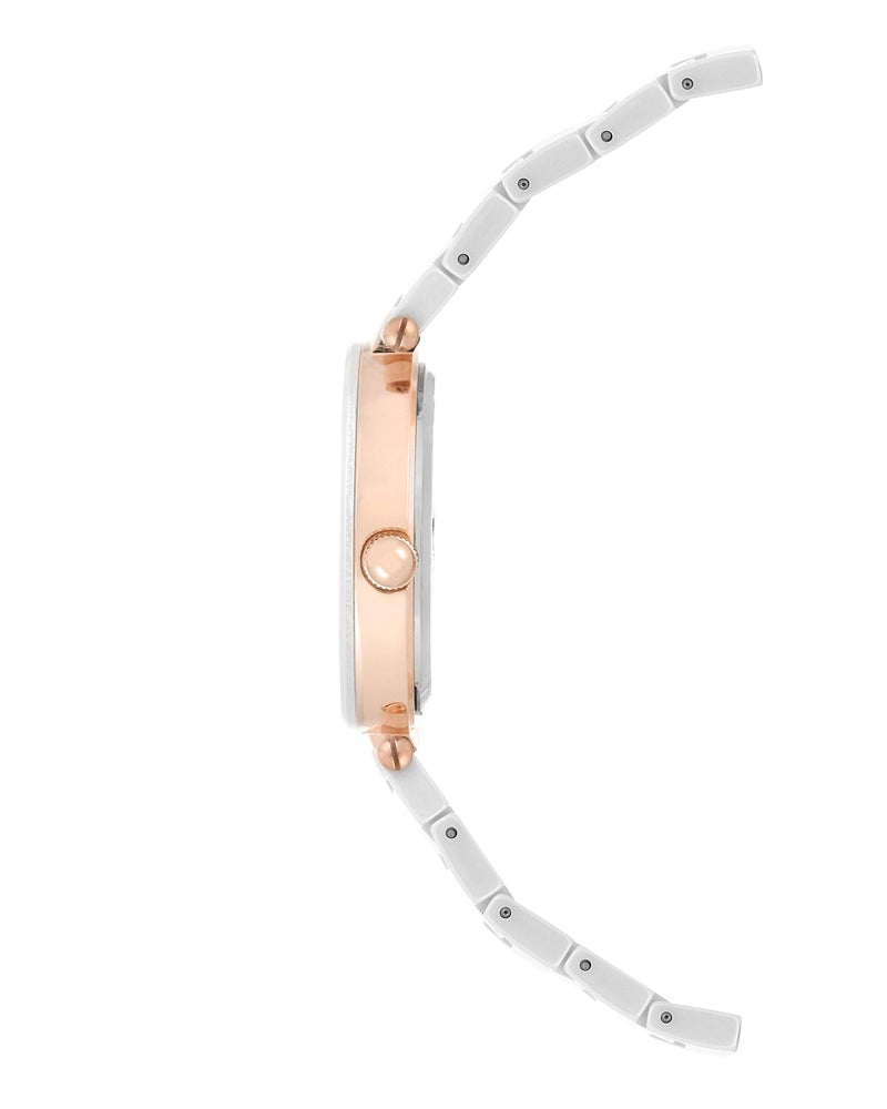 Anne Klein Women's AK/1018RGWT Diamond-Accented White Ceramic Bracelet Watch - Image 3