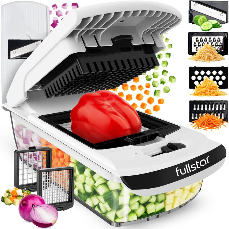 Fullstar The Original Pro Chopper - Vegetable Chopper and Mandoline Slicer, Food Chopper with Container, Fruit Cutter, Veggie Slicer, Kitchen Gadgets & Gifts, Home Essentials (6 in 1, White) - Image 1