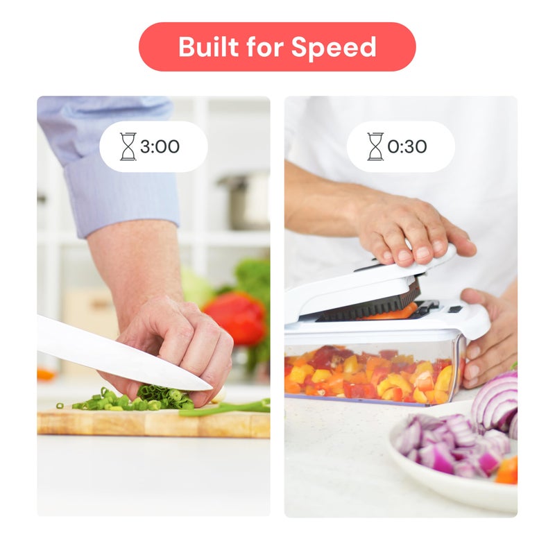 Fullstar The Original Pro Chopper - Vegetable Chopper and Mandoline Slicer, Food Chopper with Container, Fruit Cutter, Veggie Slicer, Kitchen Gadgets & Gifts, Home Essentials (6 in 1, White) - Image 3