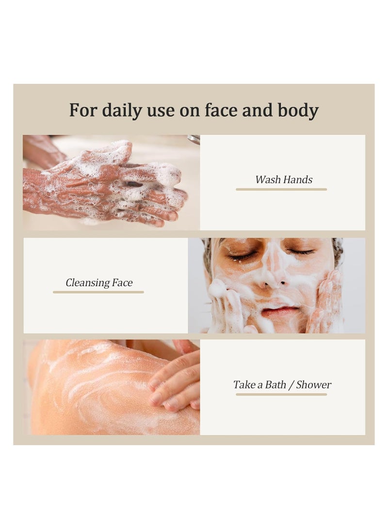 LEVGLAKE Turmeric Soap Bar for Acne, Dark Spots, Hyperpigmentation, Smooth Skin,Cleansing Natural Handmade Soap for Face Body 100g x 2 Bars - Image 4