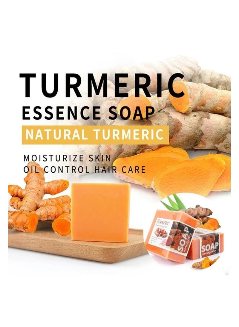 LEVGLAKE Turmeric Soap Bar for Acne, Dark Spots, Hyperpigmentation, Smooth Skin,Cleansing Natural Handmade Soap for Face Body 100g x 2 Bars - Image 5