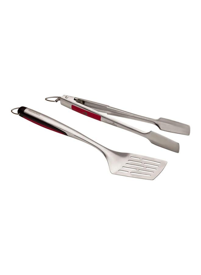 Charbroil 2-Piece Comfort Grip BBQ Tool Set Silver - Image 1