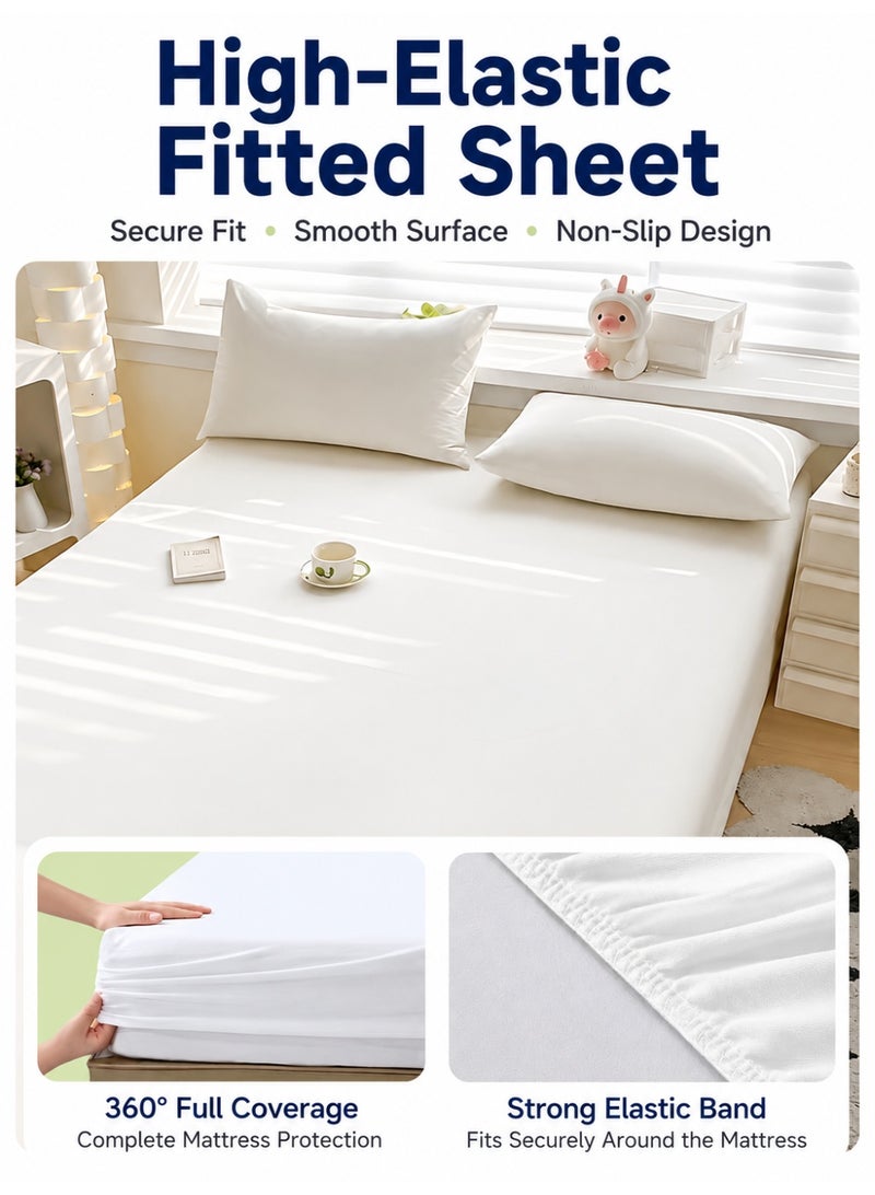 RUIERXIN 4-Piece Disposable Bed Sheet Set for Travel, King Size Portable Disposable Bedding Set for Hotel, Business Trip and Camping, One-Time Use Travel Bed Sheets with 1 Bed Sheet, 1 Quilt Cover and 2 Pillowcases - Image 5