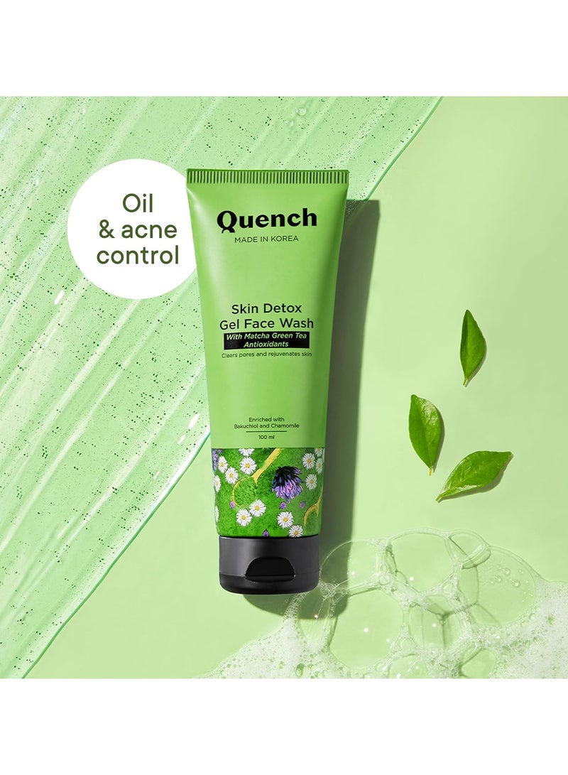 Quench Skin Detox Gel Face Wash with Matcha Green Tea Anti-Oxidants | Korean Face Wash for Oily & Acne-Prone Skin | Made in Korea (100ml) - Image 5
